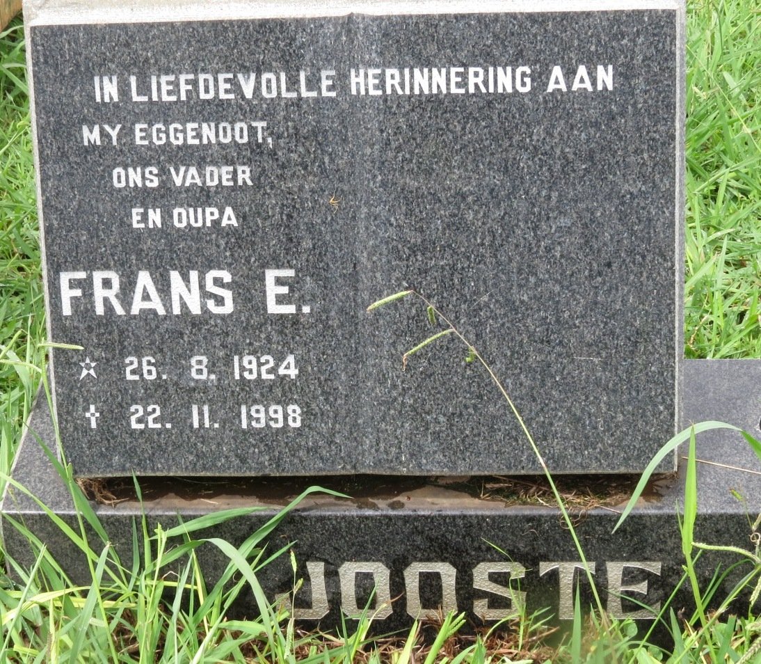 JOOSTE Frans E. 1924-1998