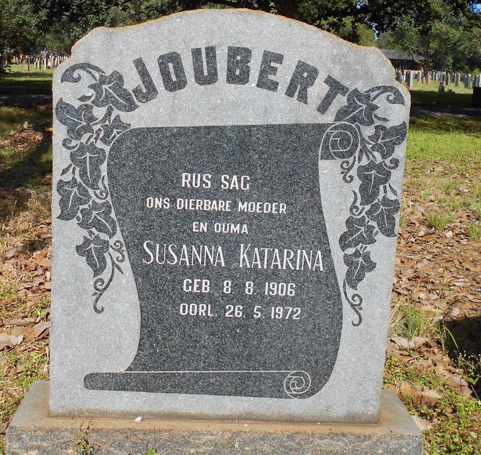 JOUBERT Susanna Katarina 1906-1972