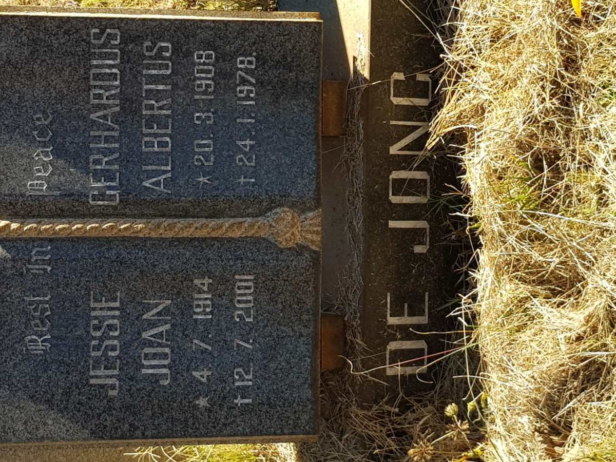 JONG Gerhardus Albertus, de 1908-1978 &amp; Jessie Joan 1914-2001