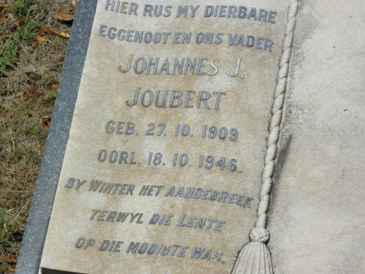 JOUBERT Johannes J. 1909-1946