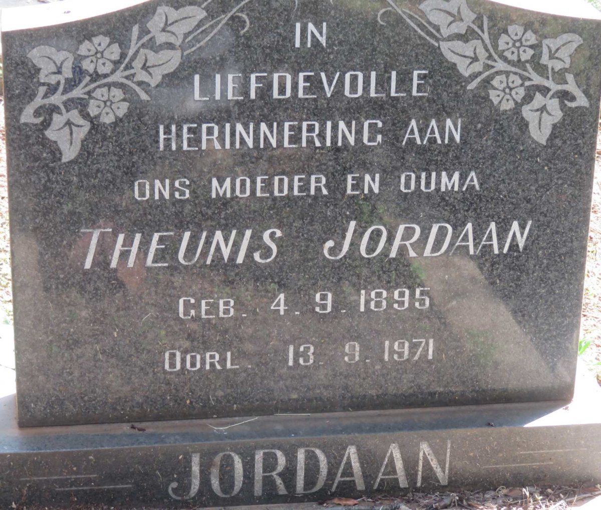 JORDAAN Theunis 1895-1971