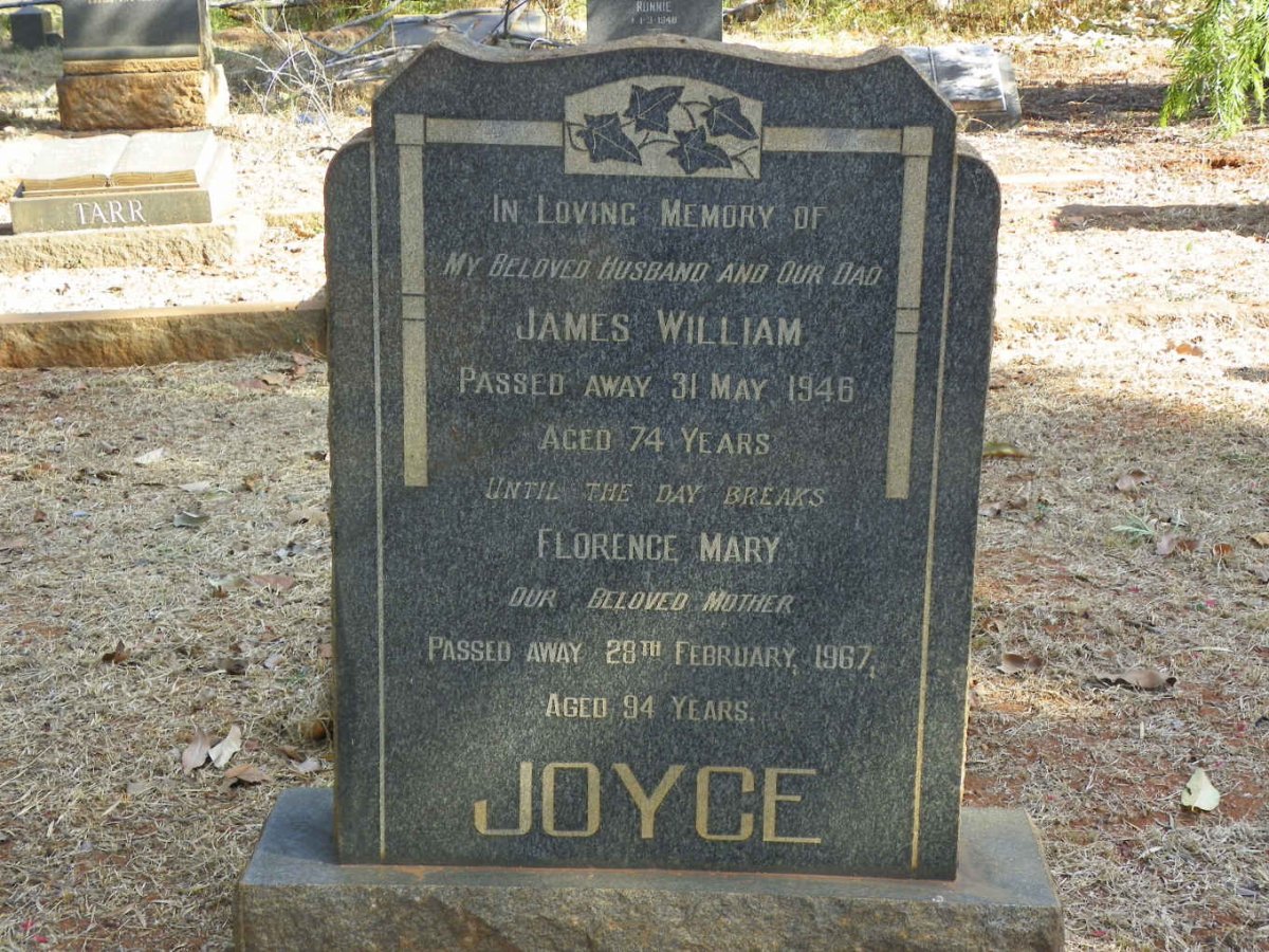 JOYCE James William -1946 &amp; Florence Mary -1967
