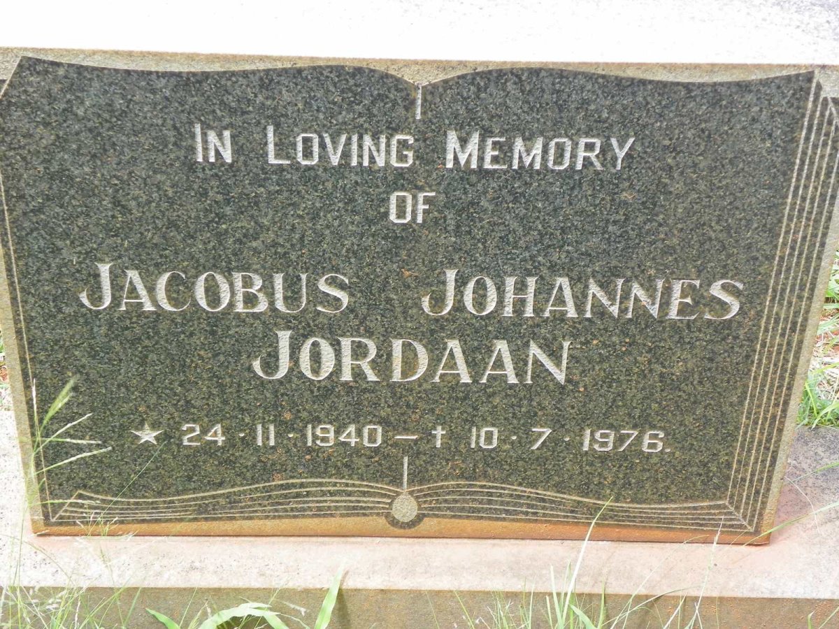 JORDAAN Jacobus Johannes 1940-1976