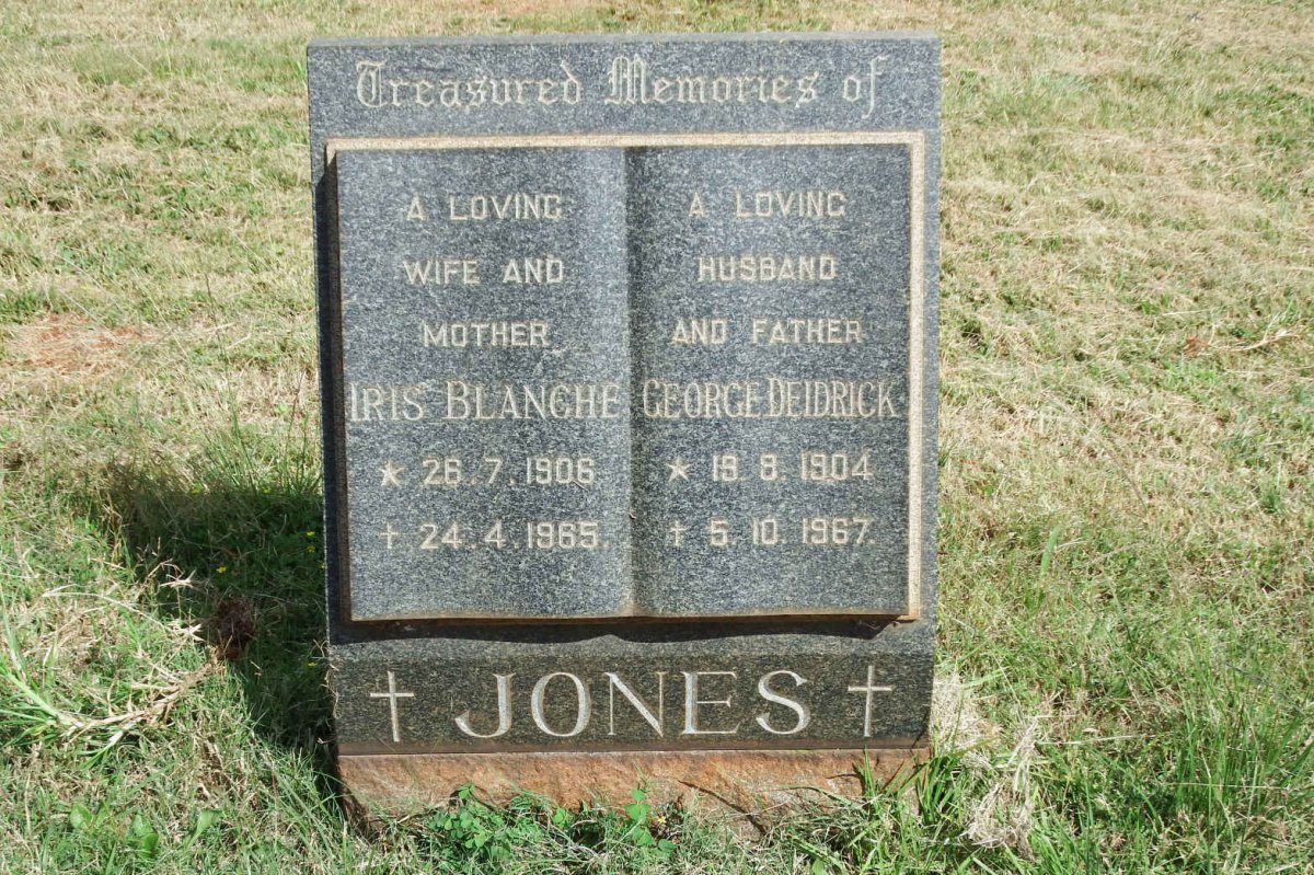 JONES George Deidrick 1904-1967 &amp; Iris Blanche 1906-1965