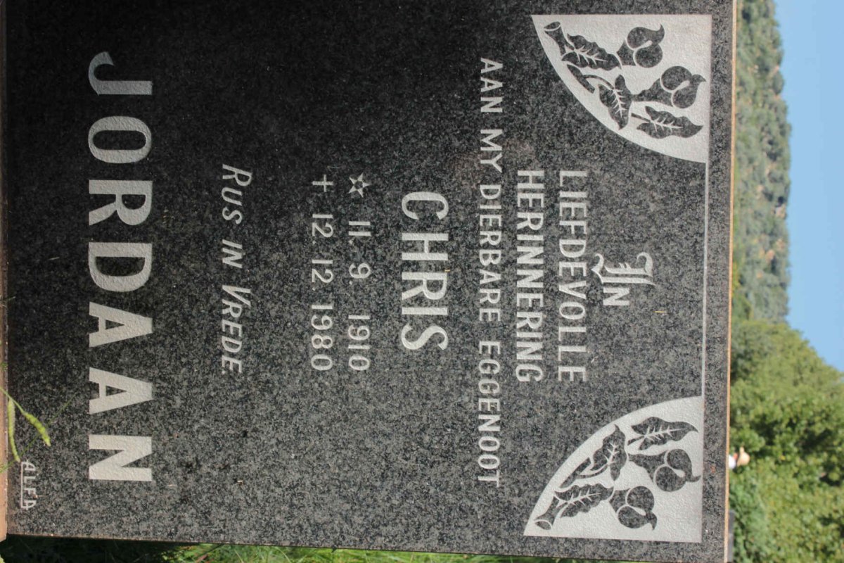 JORDAAN Chris 1910-1980