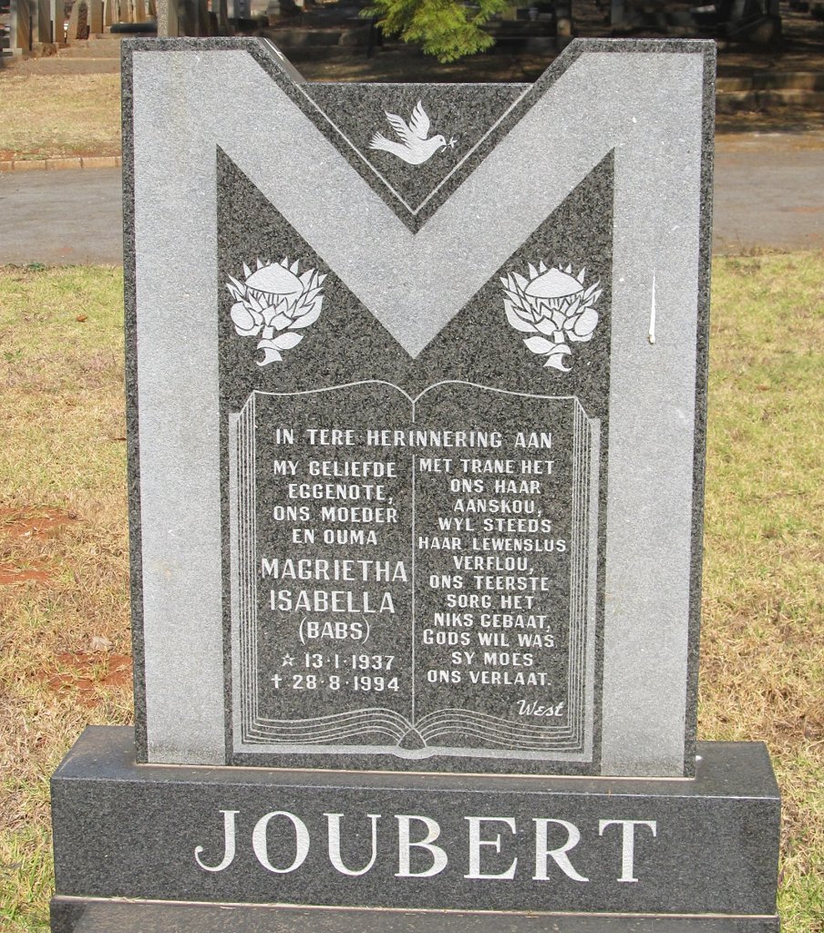 JOUBERT Magrietha Isabella 1937-1994