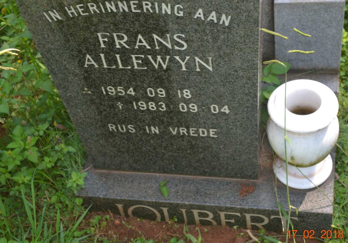 JOUBERT Frans Allewyn 1954-1983