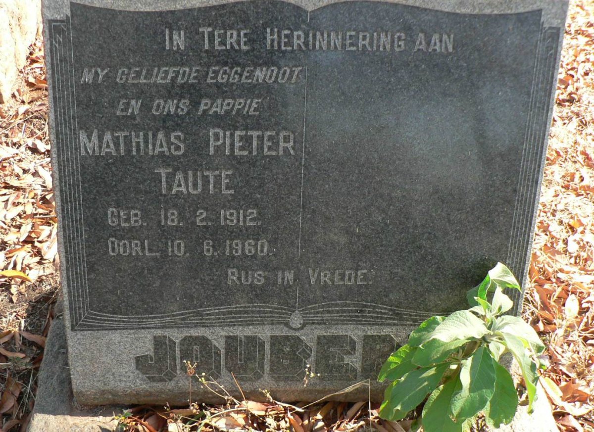 JOUBERT Mathias Pieter Taute 1912-1960