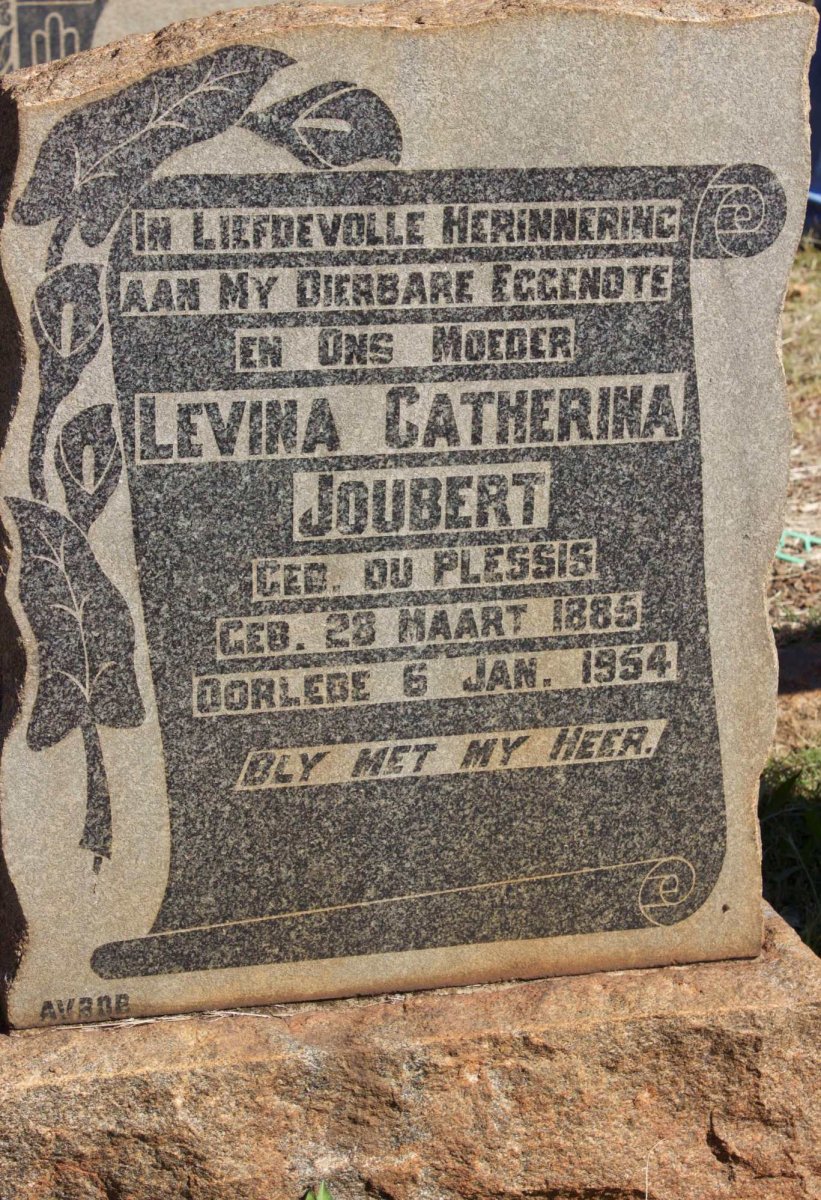 JOUBERT Levina Catherina nee DU PLESSIS 1885-1954