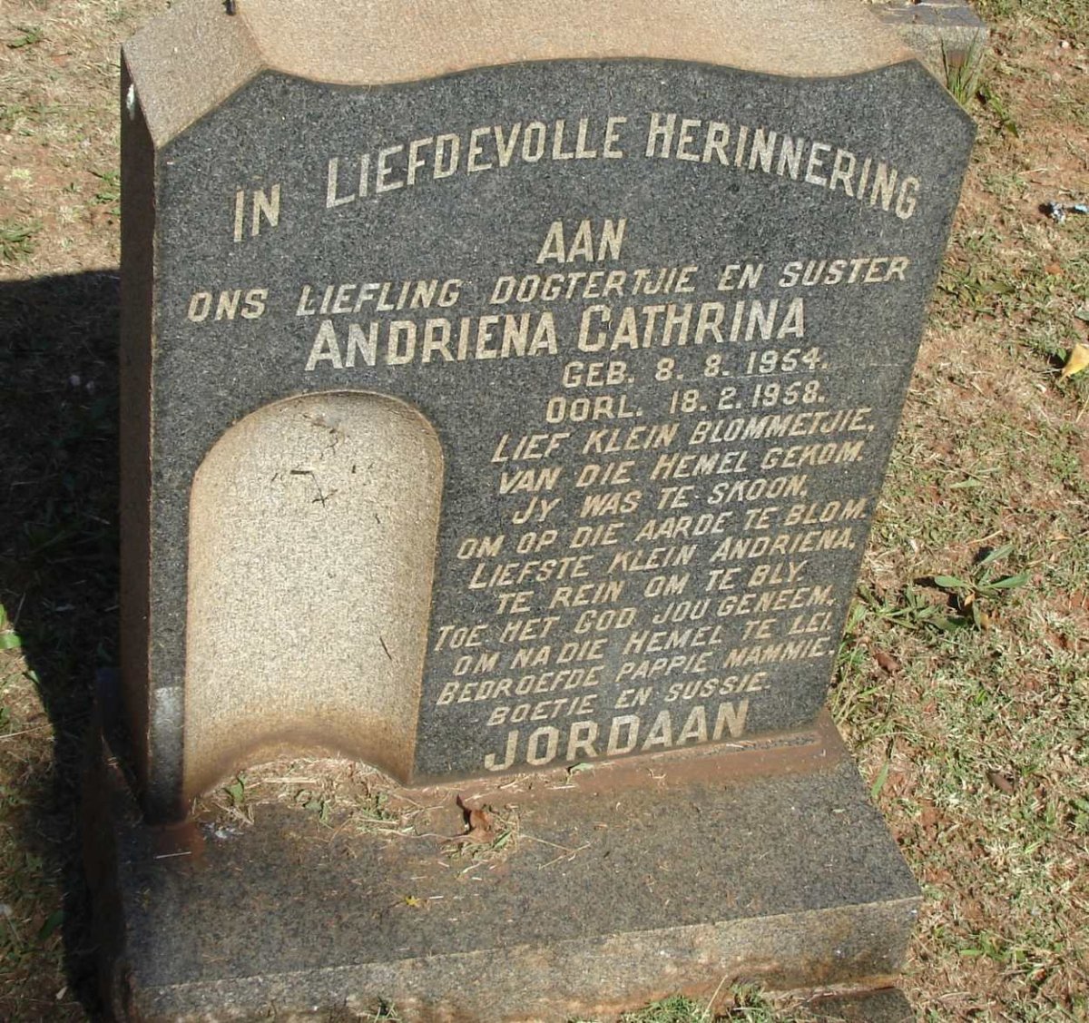 JORDAAN Andriena Cathrina 1954-1958
