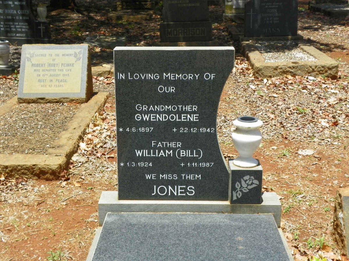 JONES Gwendolene 1897-1942 :: JONES William 1924-1987