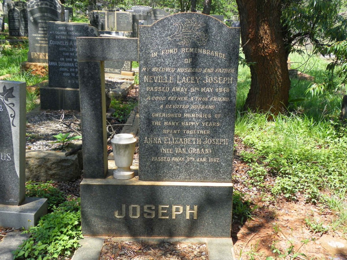 JOSEPH Neville Lacey -1948 &amp; Anna Elizabeth VAN GRAAN -1962