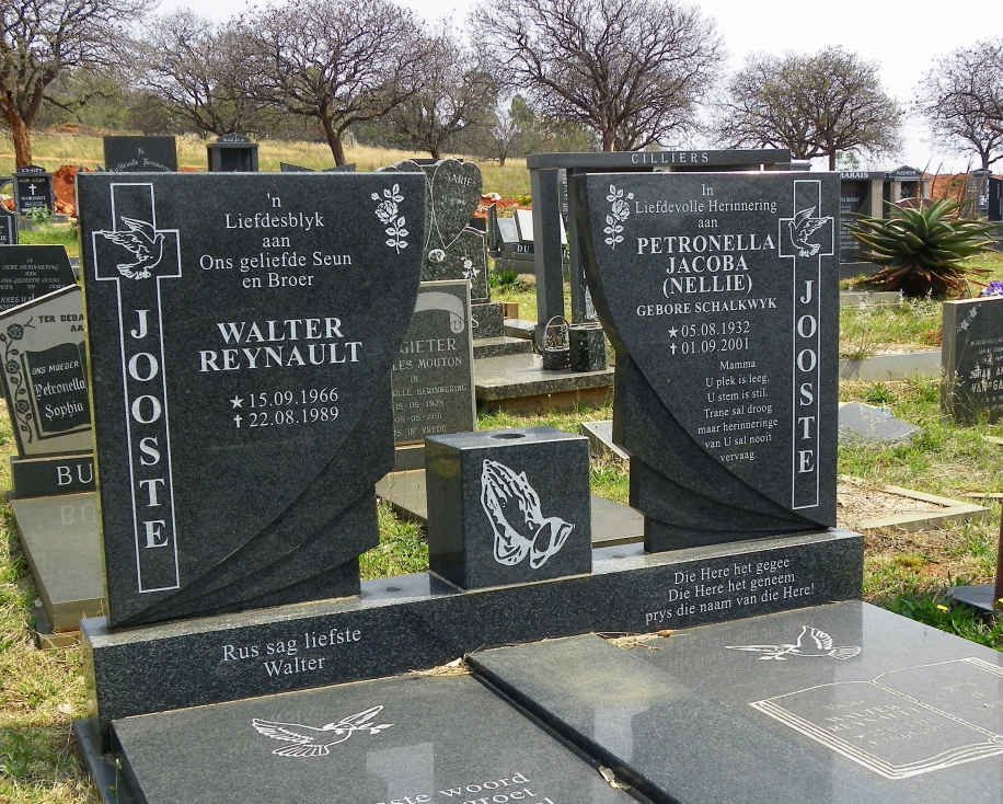 JOOSTE Petronella Jacoba nee SCHALKWYK 1932-2001 :: JOOSTE Walter Reynault 1966-1989