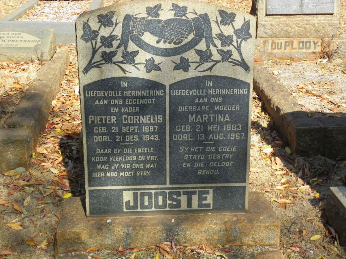 JOOSTE Pieter Cornelis 1867-1943 &amp; Martina 1883-1967