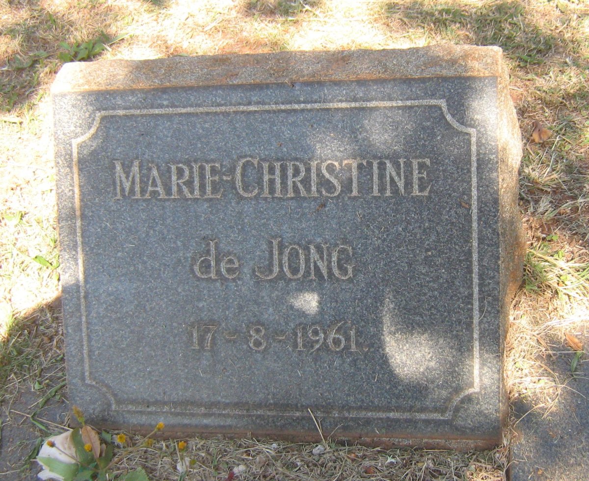 JONG Marie Christine, de -1961