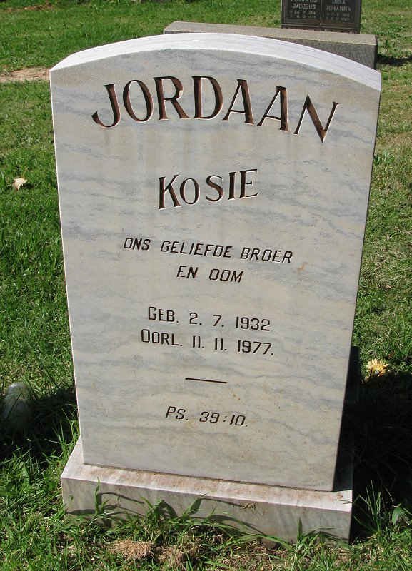 JORDAAN Kosie 1932-1977
