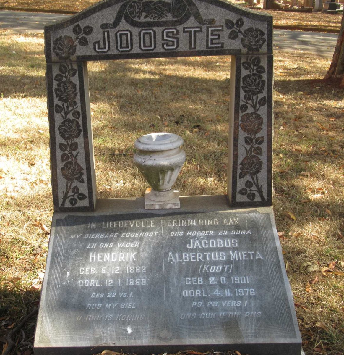 JOOSTE Hendrik 1892-1959 &amp; Jacobus Albertus Mieta 1901-1976