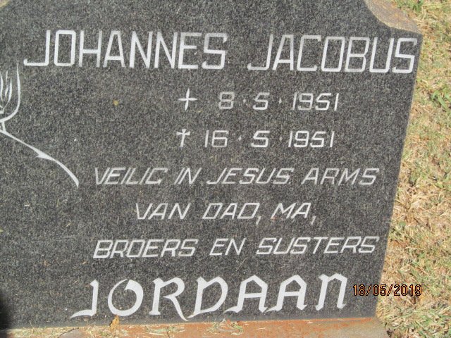 JORDAAN Johannes Jacobus 1951-1951