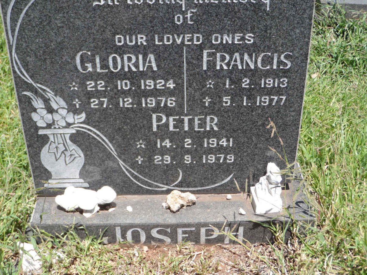 JOSEPH Francis 1913-1977 &amp; Gloria 1924-1976 :: JOSEPH Peter 1941-1979