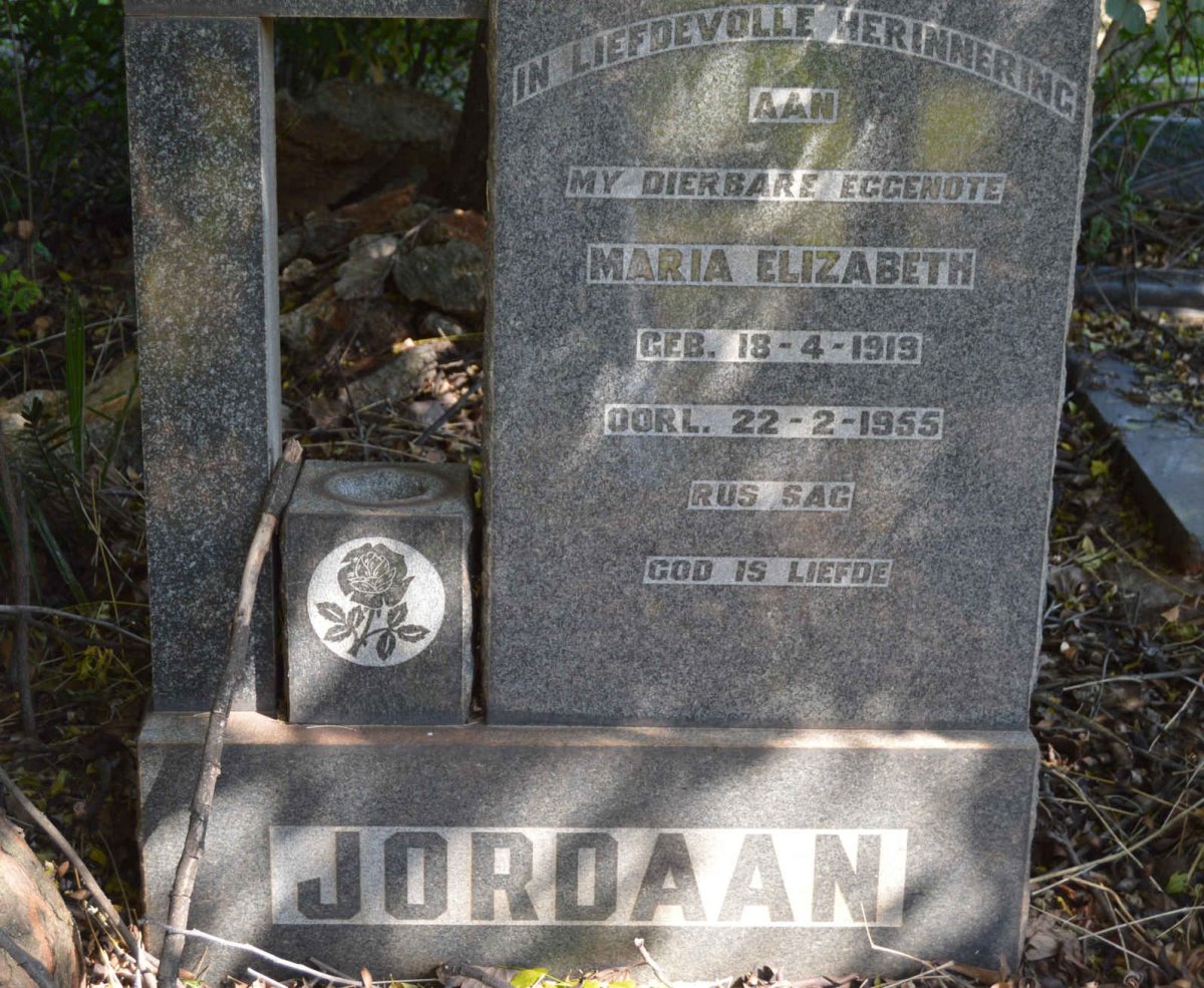 JORDAAN Maria Elizabeth 1919-1955