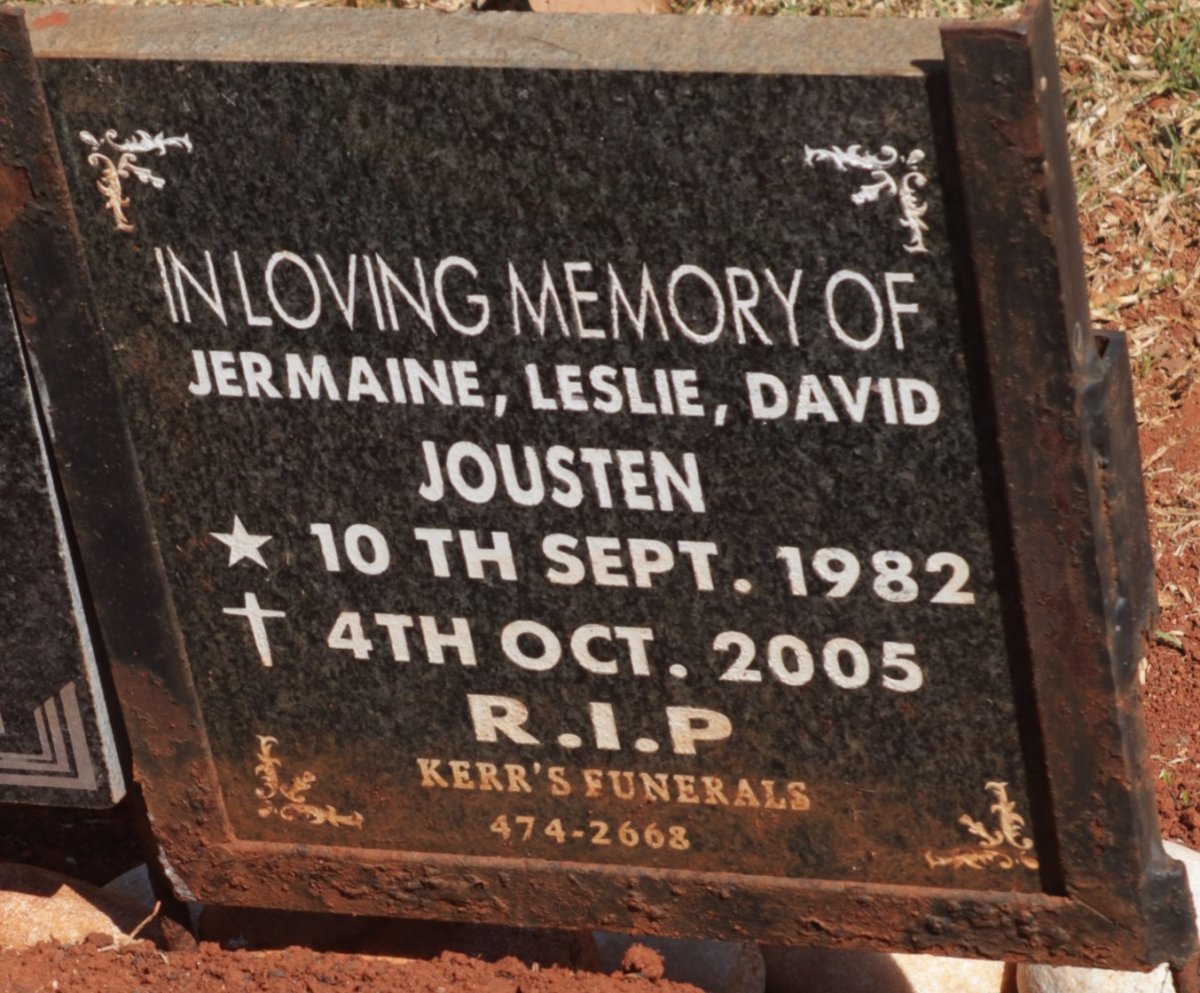 JOUSTEN Jermaine Leslie David 1982-2005