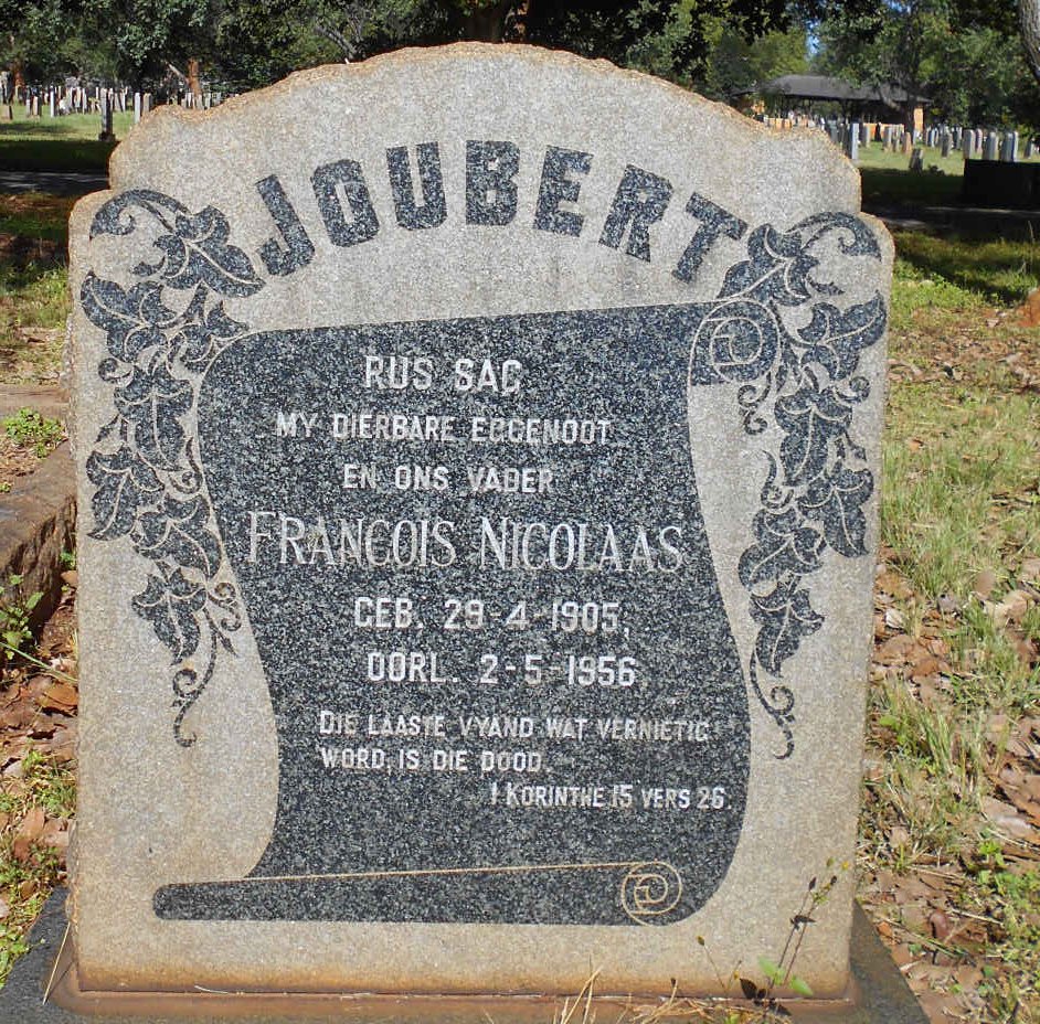 JOUBERT Francois Nicolaas 1905-1956