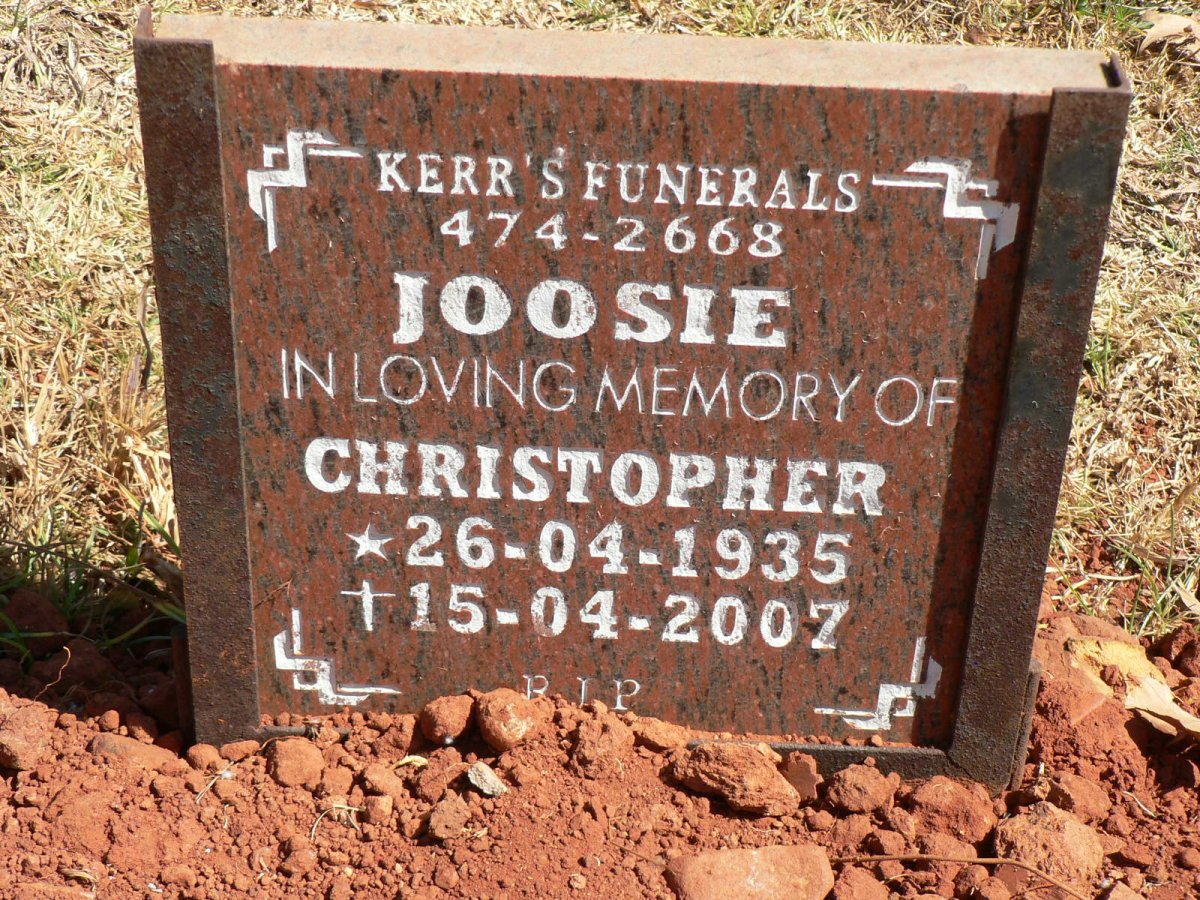 JOOSIE Christopher 1935-2007