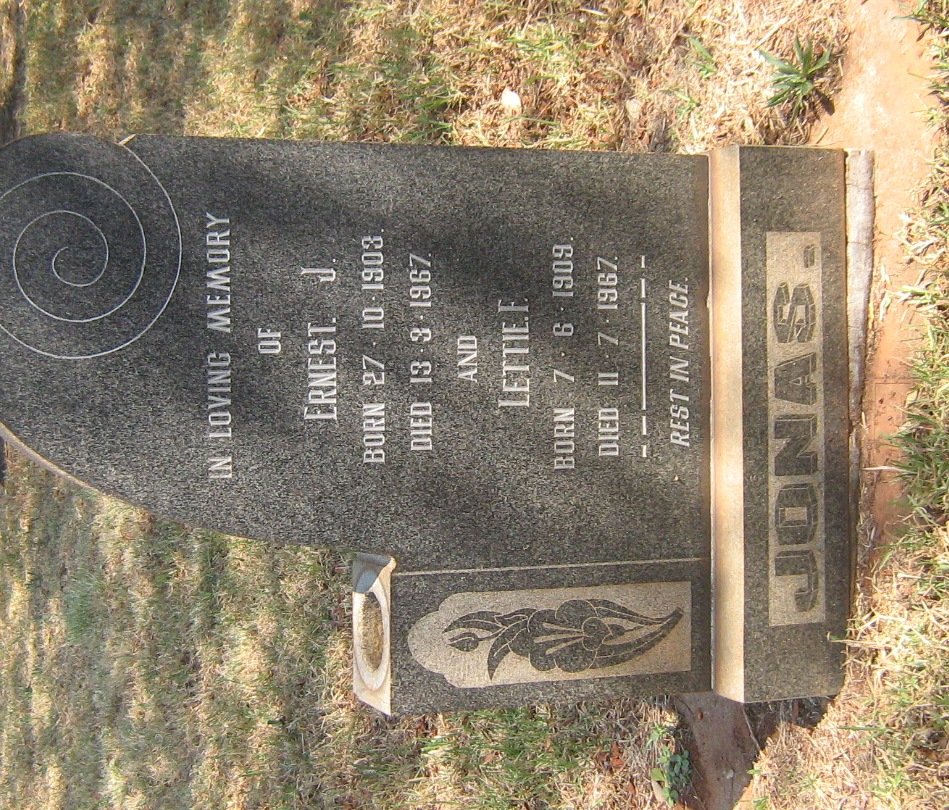 JONAS Ernest J. 1903-1967 &amp; Lettie F. 1909-1967