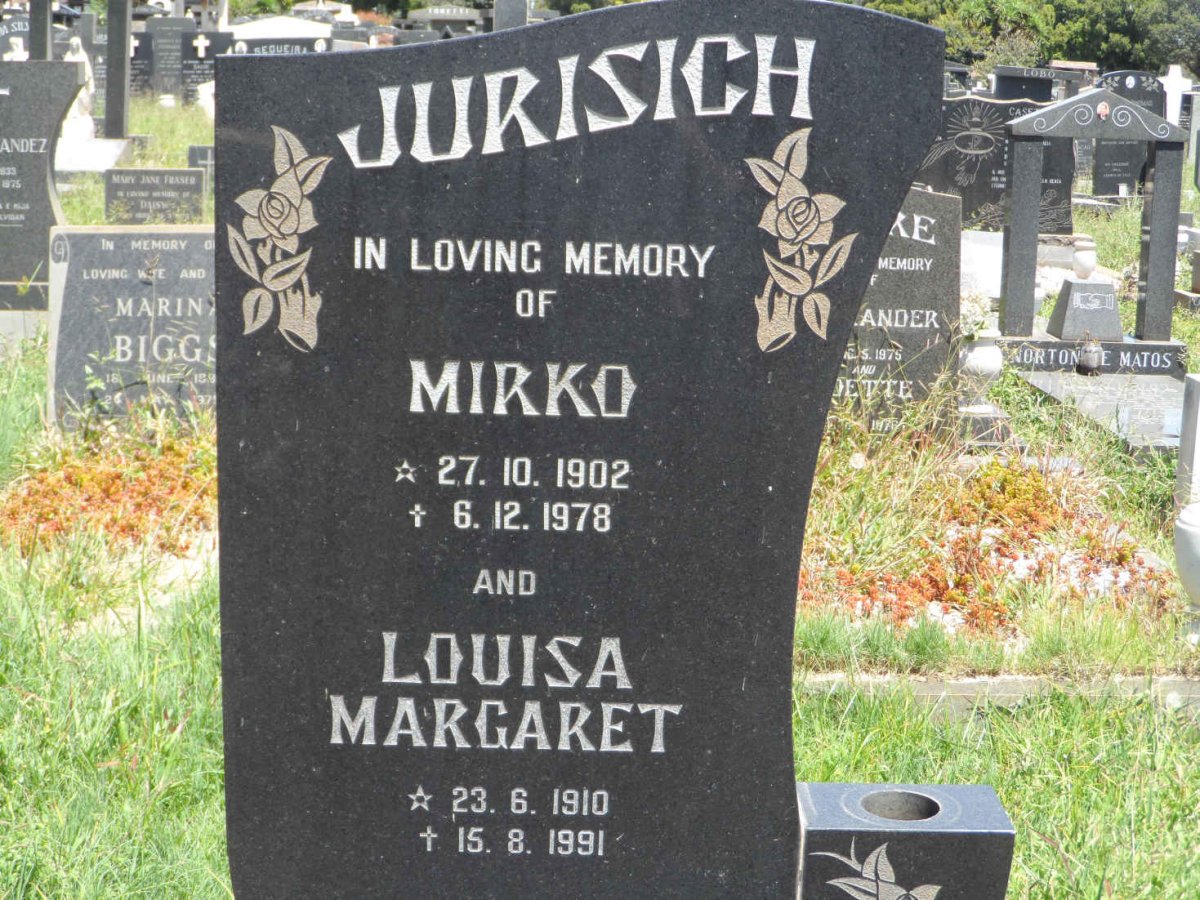JURISICH Mirko 1902-1978 &amp; Louisa Margaret 1910-1991