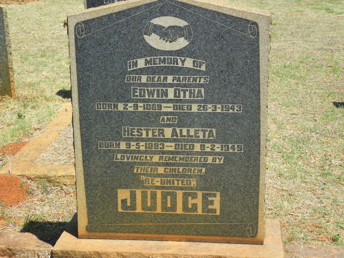JUDGE Edwin Otha 1869-1943 &amp; Hester Alleta 1883-1949