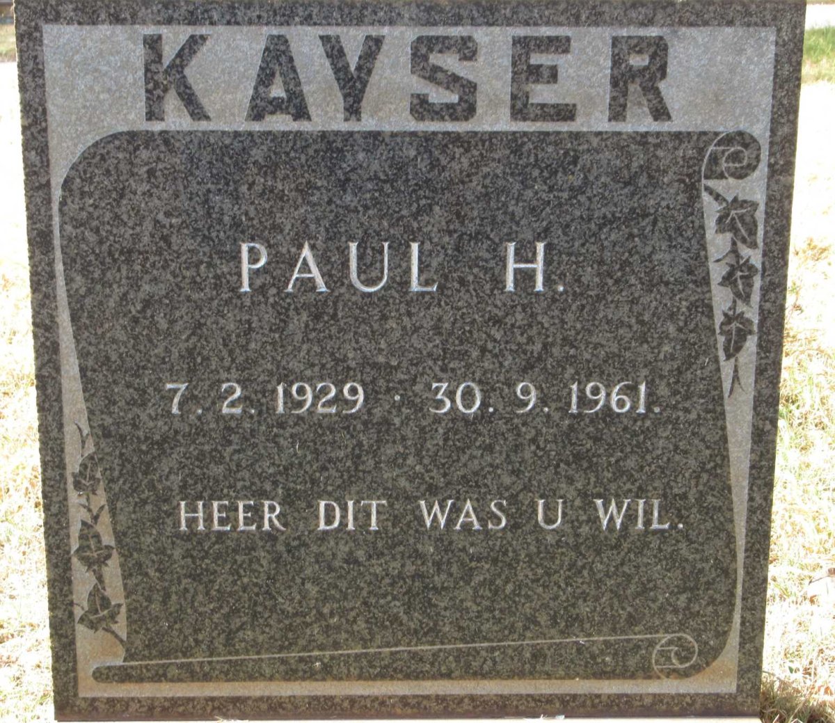 KAYSER Paul H. 1929-1961