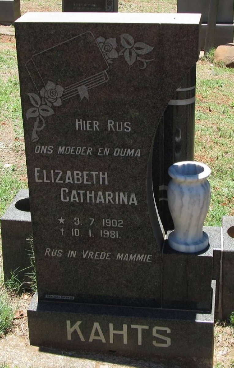 KAHTS Elizabeth Catharina 1902-1981