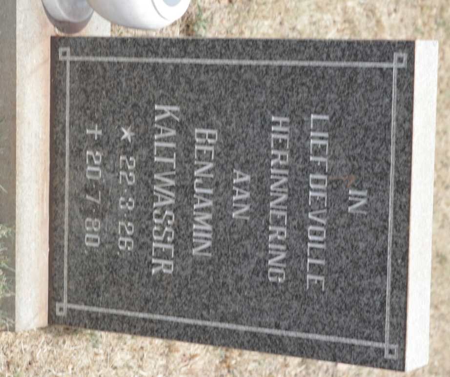 KALTWASSER Benjamin 1926-1980