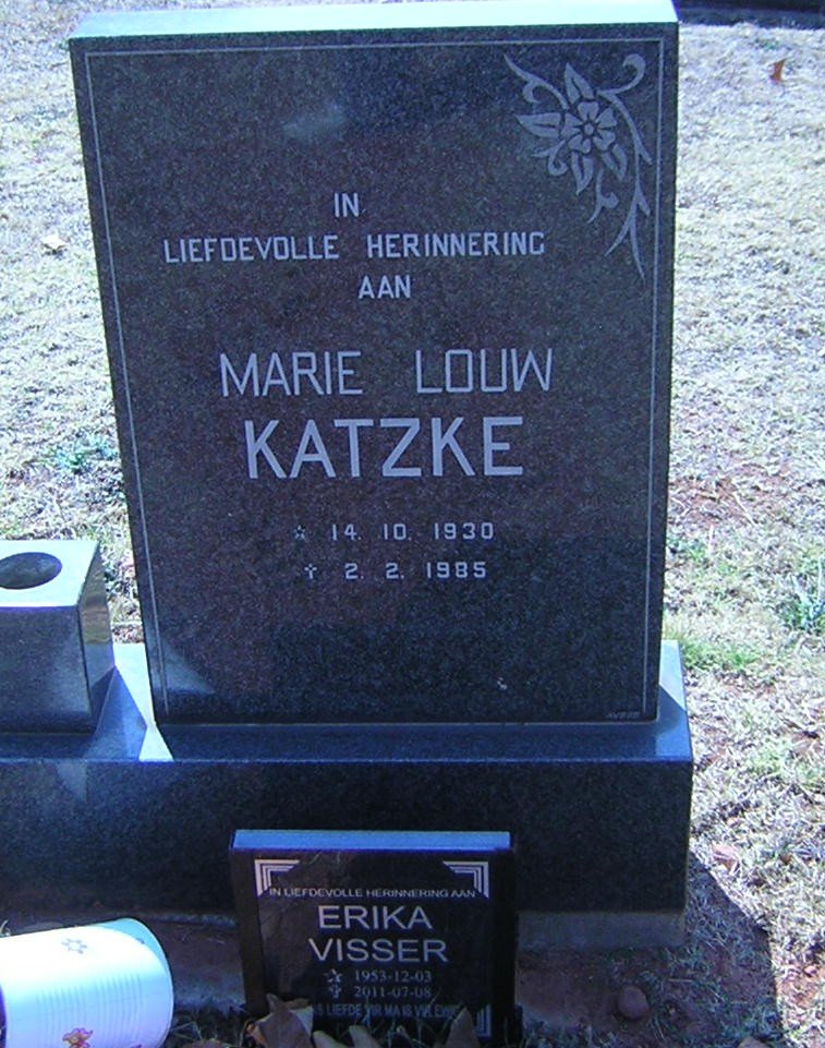 KATZKE Marie Louw 1930-1985 :: VISSER Erika 1953-2011