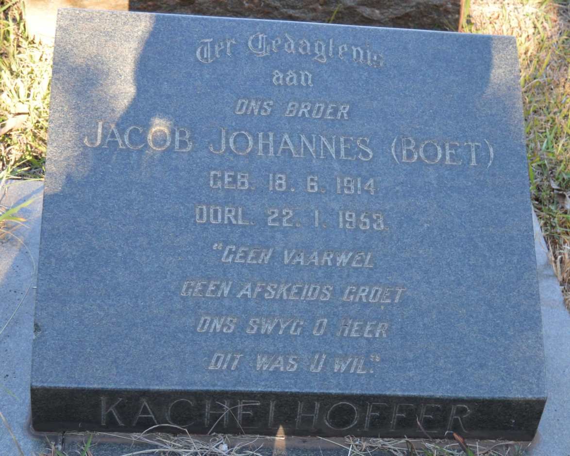 KACHELHOFFER Jacob Johannes 1914-1953