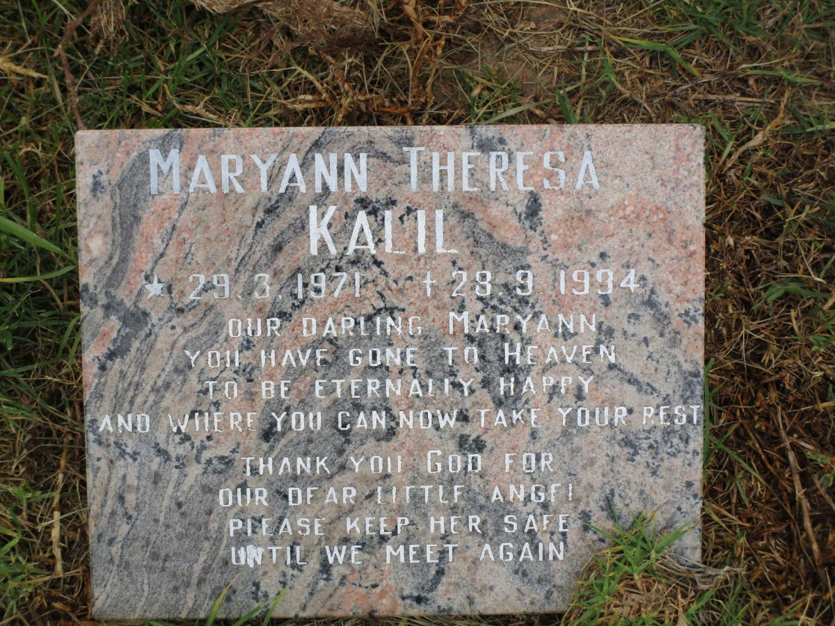 KALIL Maryann Theresa 1971-1994