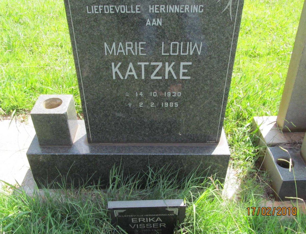 KATZKE Marie Louw 1930-1985 :: VISSER Erika 1953-2011