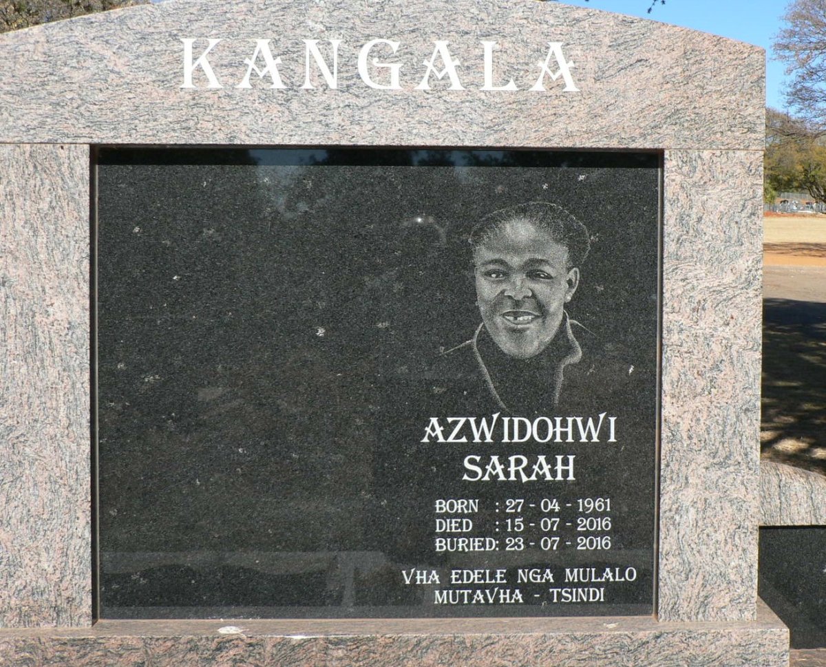 KANGALA Azwidohwi Sarah 1961-2016