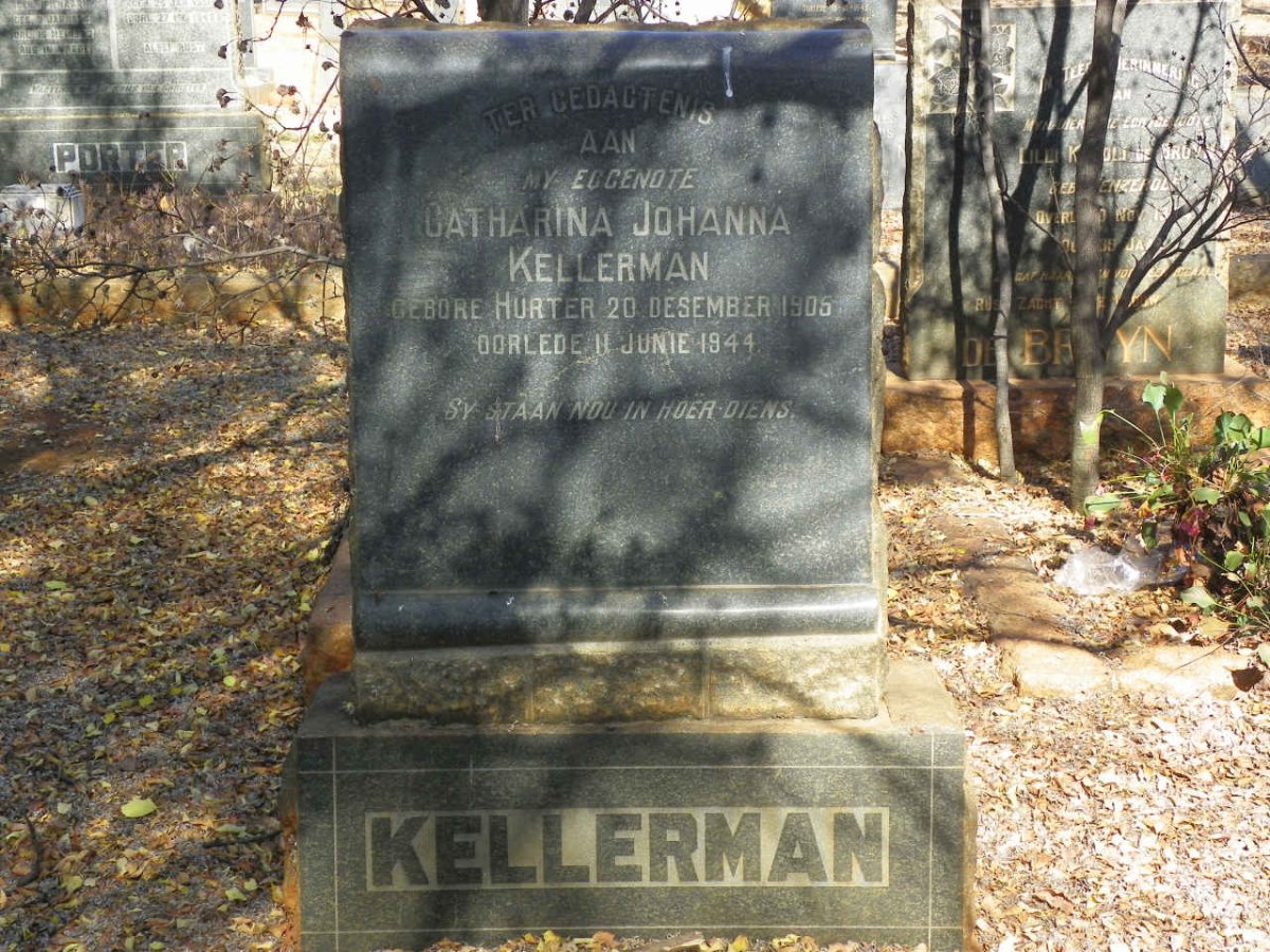 KELLERMAN Catharina Johanna nee HURTER 1905-1944
