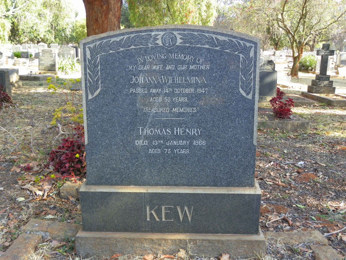 KEW Thomas Henry -1966 &amp; Johanna Wilhelmina -1947