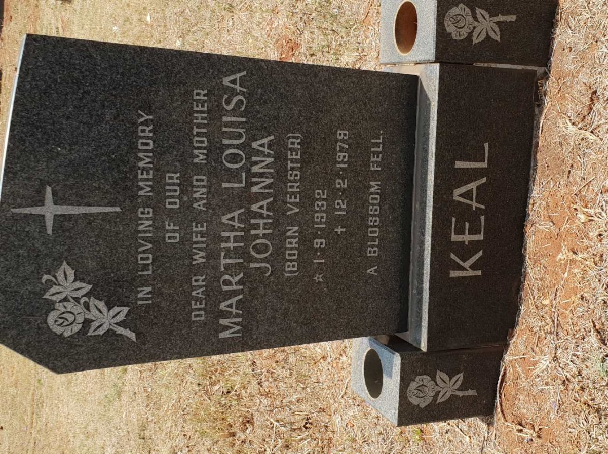 KEAL Martha Louisa Johanna nee VERSTER 1932-1979