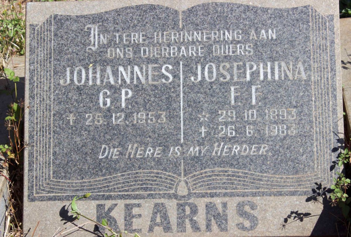 KEARNS Johannes G.P. -1953 &amp; Josephina F.F. 1893-1983