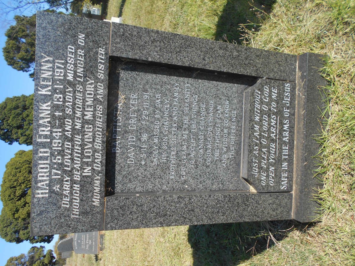 KENNY Harold Frank 1941-1971 :: BAPTISTA David Dreyer 1956-1991
