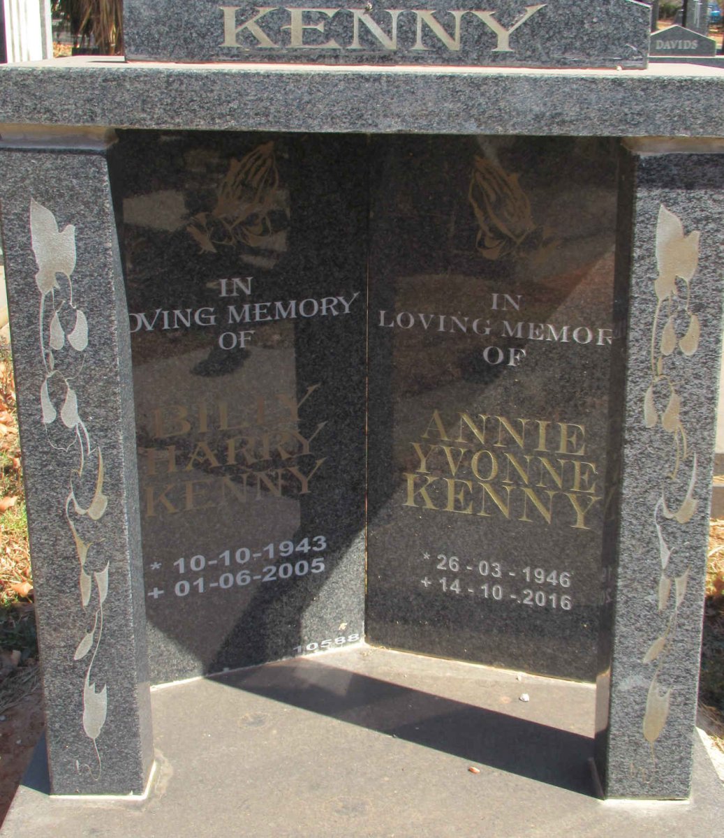 KENNY Billy Harry 1943-2005 &amp; Annie Yvonne 1946-2016