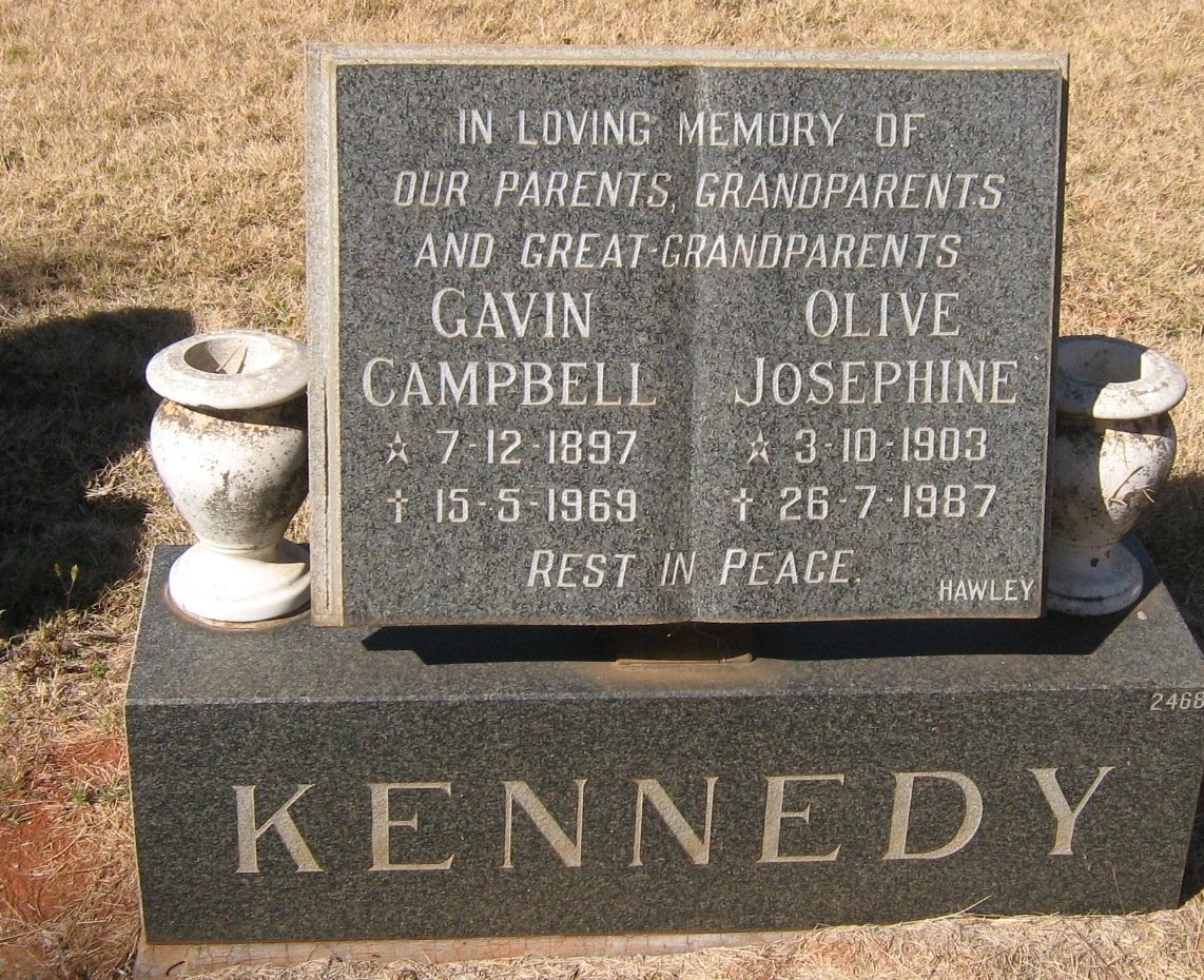 KENNEDY Gavin Campbell 1897-1969 &amp; Olive Josephine 1903-1987