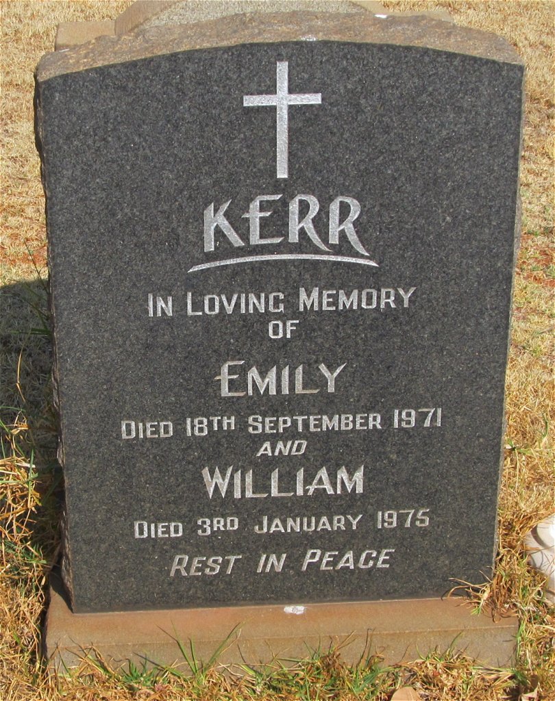 KERR William -1975 &amp; Emily -1971