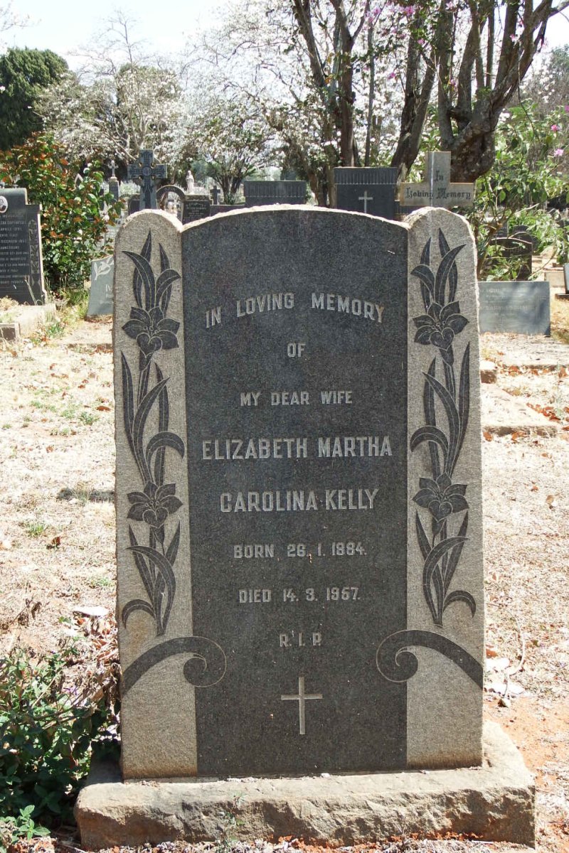 KELLY Elizabeth Martha Carolina 1884-1957