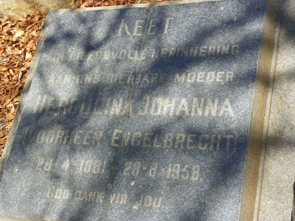 KEET Herculina Johanna voorheen ENGELBRECHT 1881-1958