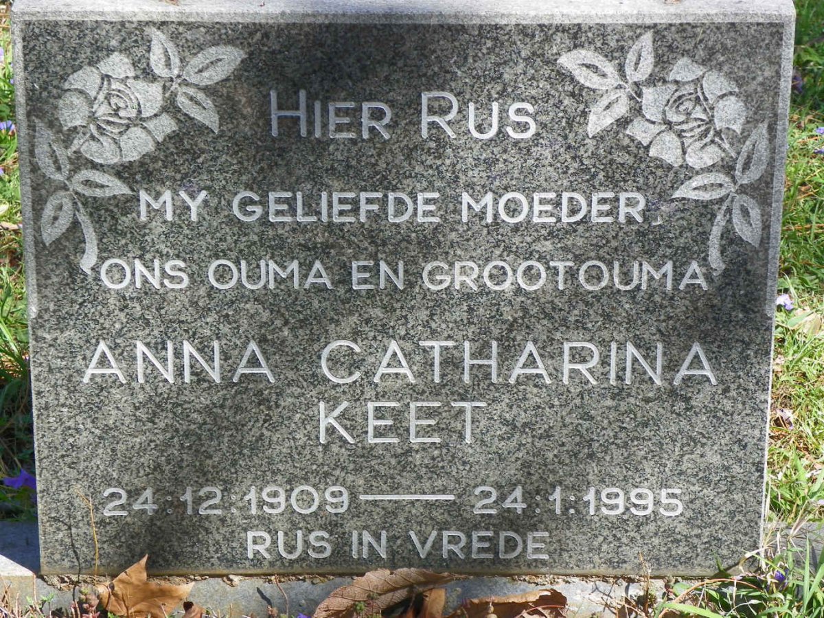 KEET Anna Catharina 1909-1995