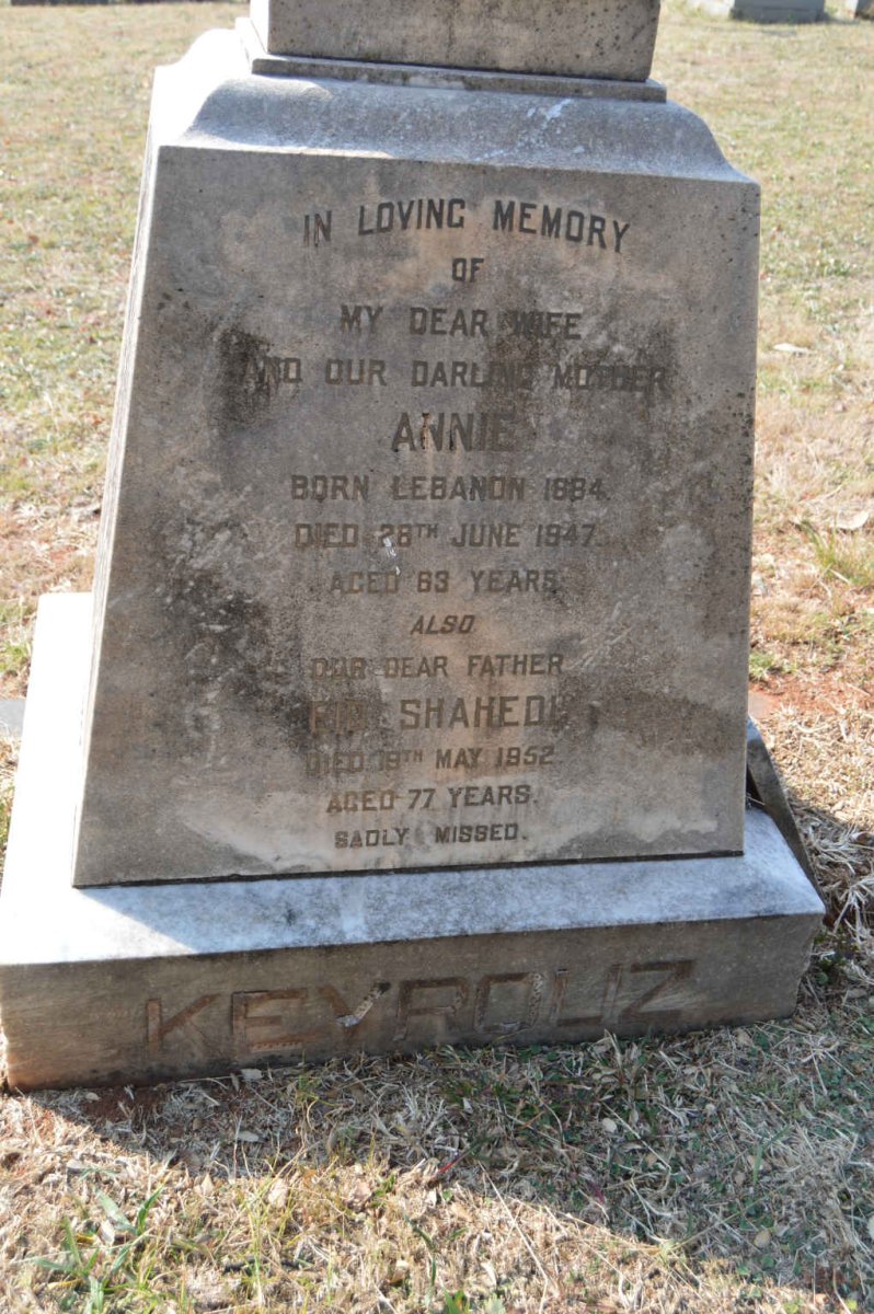 KEYROUZ Eid Shahedi -1952 &amp; Annie 1884-1947